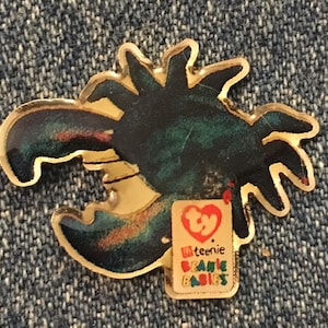 McDonald&#39;s ty teenie BEANIE BABIES Crew Lapel Pin ~ Claude the Crab ~ 1999 Vintage