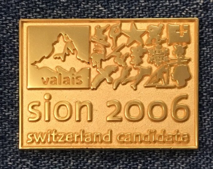 2006 Olympic Bid Pin ~ Sion ~ Switzerland candidate ~ Gold Tone