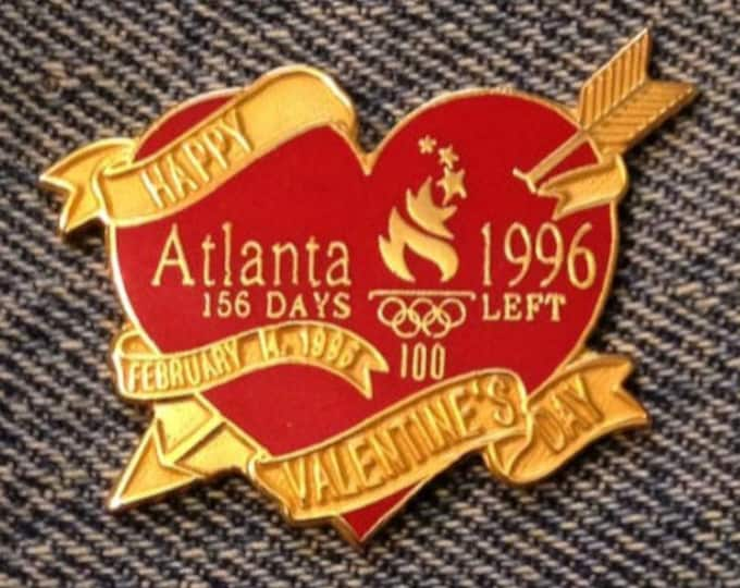 Happy Valentine's Day Olympic Pin ~ Heart ~ 1996 Atlanta Summer Games