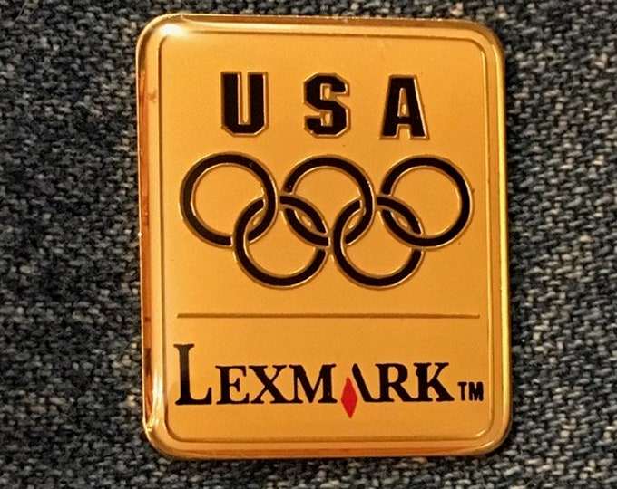 1996 Olympic Lapel Pin ~ USA Team Sponsor ~ Lexmark - Division of IBM ~ Domed Enamel