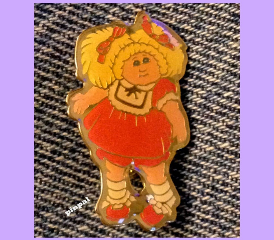 Cabbage Patch Doll Brooch Pin © 1983 OAA Inc. Orange Dress by H. Eldon
