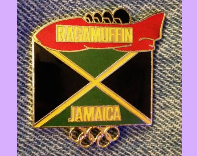 Bobsled Olympic Pin ~ 1992 Albertville ~ Ragamuffin ~ Jamaica NOC ~ Movie: Cool Running ~ Cloisonné By HoHo NYC