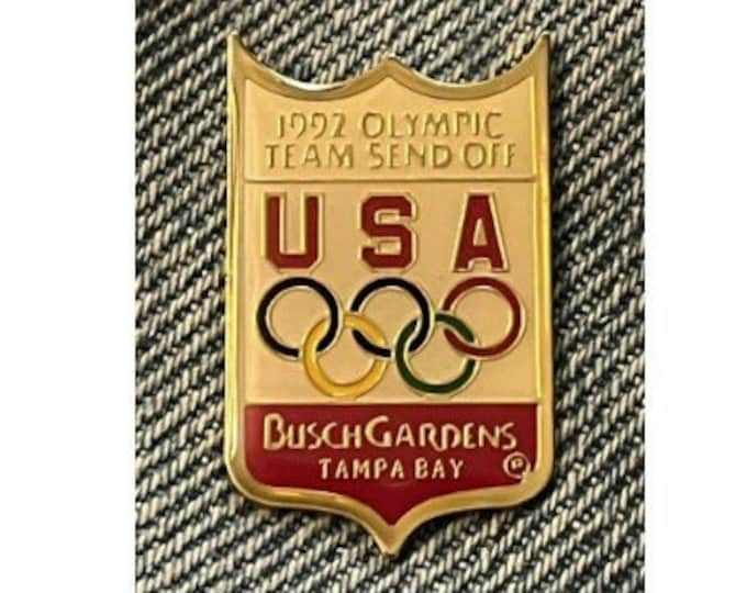 1992 Olympic Lapel Pin ~ USA Team Sponsor ~ Busch Gardens ~ HoHo NYC