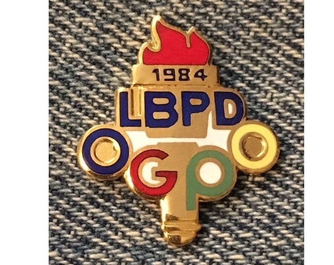 1984 LBPD Pin ~ Long Beach Police Department ~ OGPO ~ Olympic Games Planning Office ~ Law Enforcement ~ Olympic ~ Los Angeles