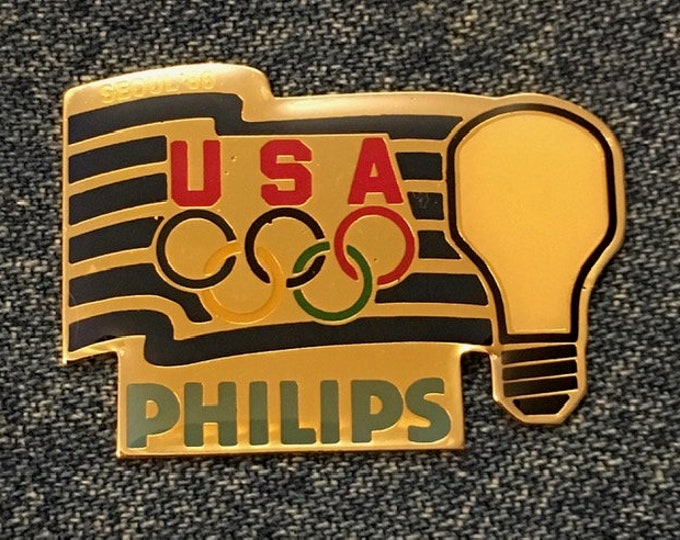 1988 Philips Olympic Sponsor Pin ~ Seoul, Korea ~ Lighting ~ by HoHo NYC