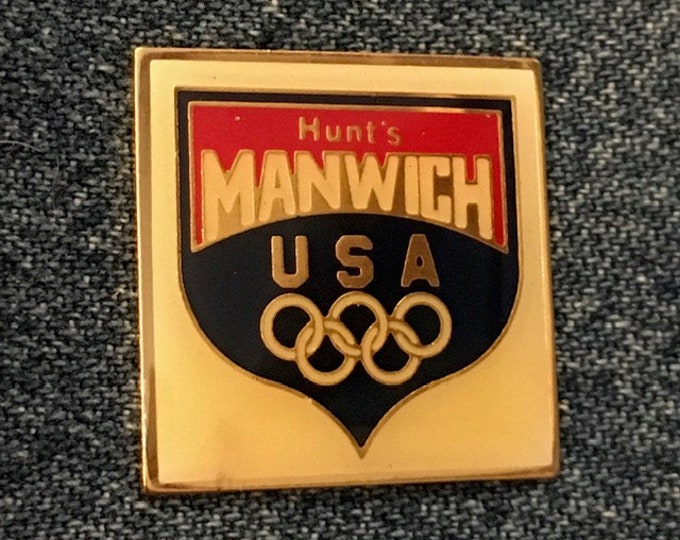 Olympic Pin ~ undated ~ 1988 Calgary & Seoul Games ~ USA Team Sponsor~Hunt's Manwich