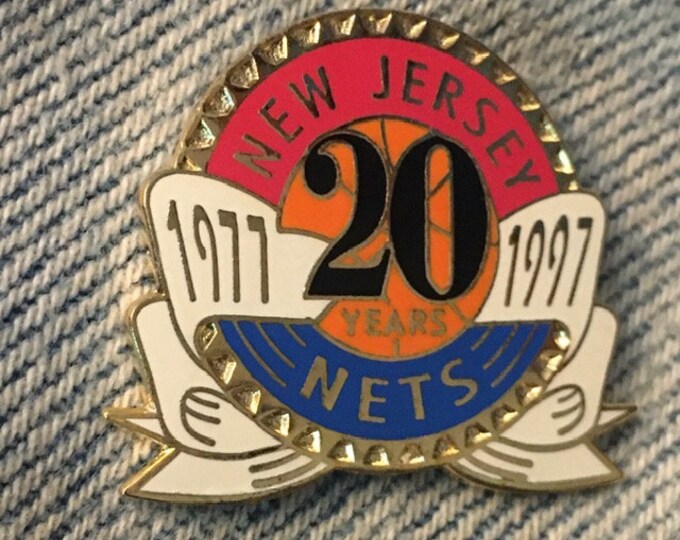 New Jersey Nets Pin ~ NBA ~ 20 Years ~ 1997-1997 by Imprinted Products