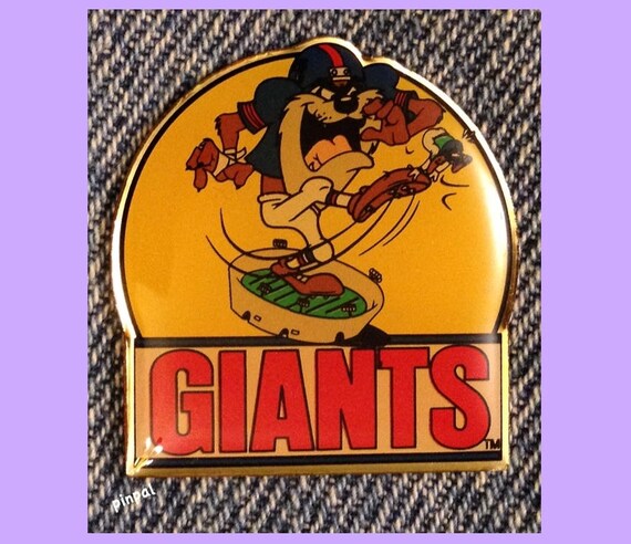 1992 New York Giants and Tasmanian Devil Pin ~ TAZ ~ NFL
