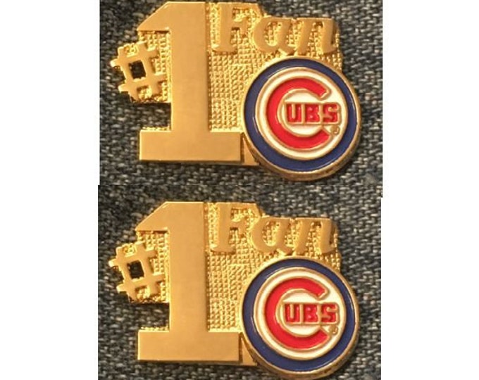 Chicago Cubs Lapel Pin ~ Set of 2 ~ #1 Fan ~ 1987 Vintage ~ MLB ~ Baseball