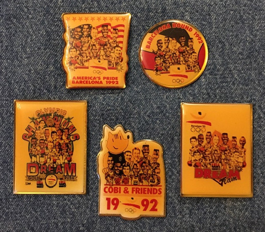 5 Pin Set ~ 1992 Barcelona Olympic Dream Team ~ Star Collection