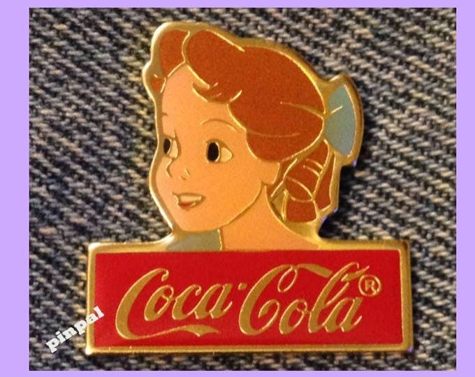 Disney Pin ~ Wendy ~ Peter Pan Movie ~ 15th anniversary ~ WDW ~ 1986 ~ Coca Cola ~ Coke