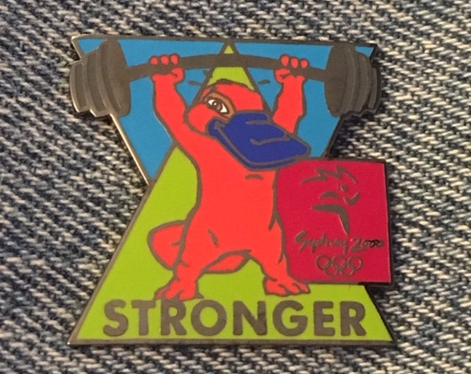 Weightlifting Olympic Pin ~ 2000 Sydney ~ Mascot ~ Syd ~ by Aminco