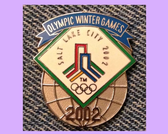 SLC Olympic Pin~1997 Release with Bid Logo~2002 Games at Salt Lake City~LE~6000~Limited Edition~Globe
