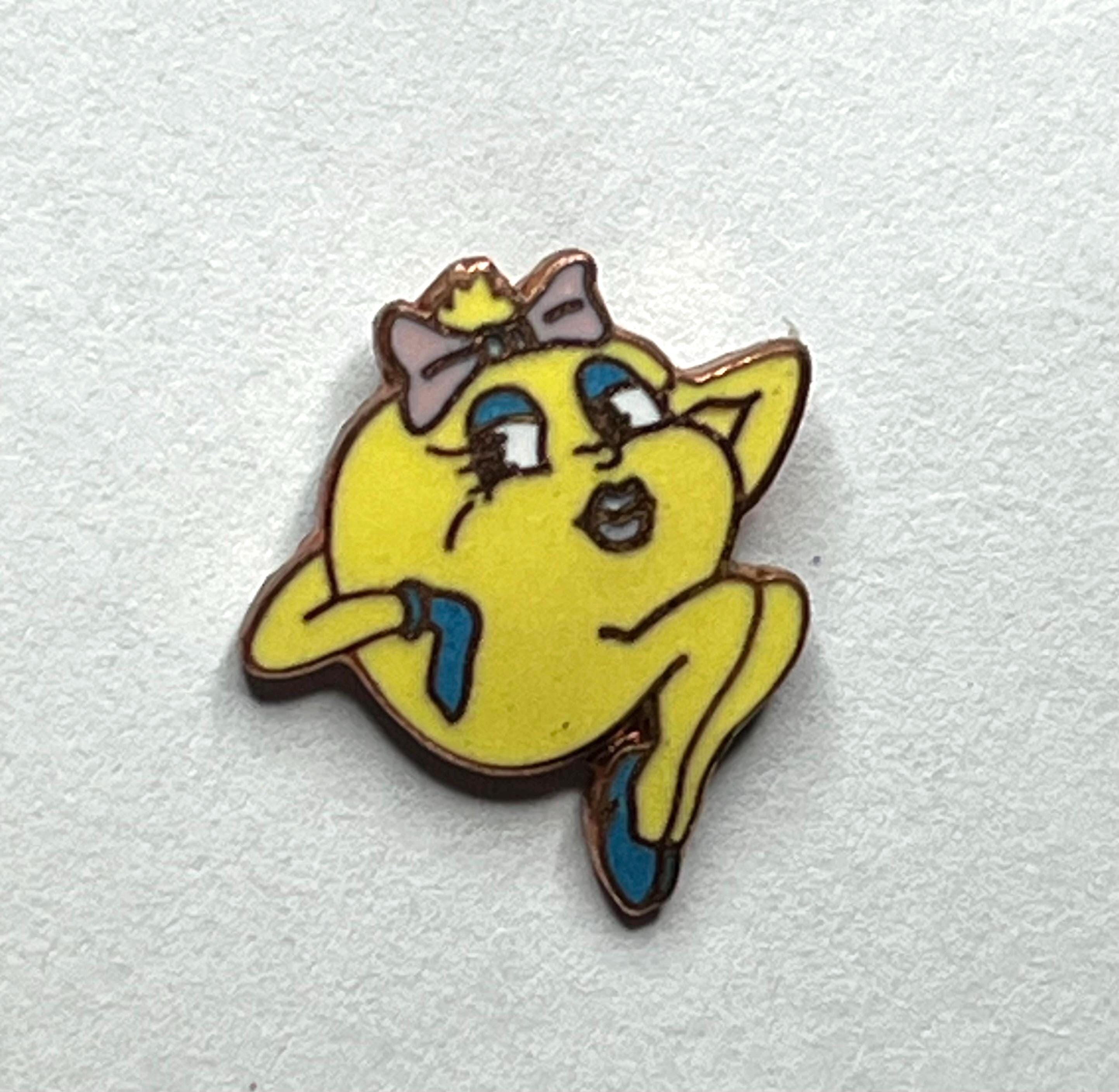 Ahla Pac Pin Ms. Pac Man Lapel Pin ~ Tie Tack Size ~ Cloisonné ~ Vintage 1981 ...