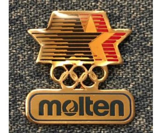 1984 Olympic Pin ~ Los Angeles Olympic Games ~ Sponsor ~ Molten~sports ball manufacturer ~ Stars in Motion '84 Logo