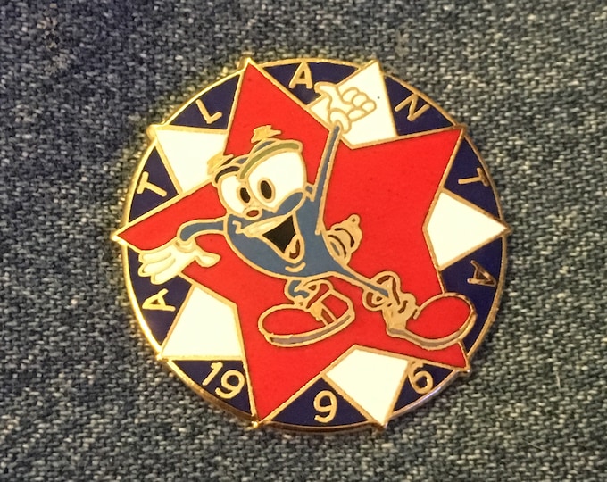 Mascot IZZY ~ 1996 Olympic Pin ~ Red & White Star ~ Cloisonne by HoHo NYC