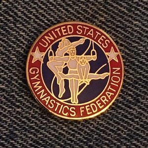 Gymnastics Federation Pin ~ United States ~ USA ~ Cloisonné ~ 80&#39;s vintage ~ non-Olympic