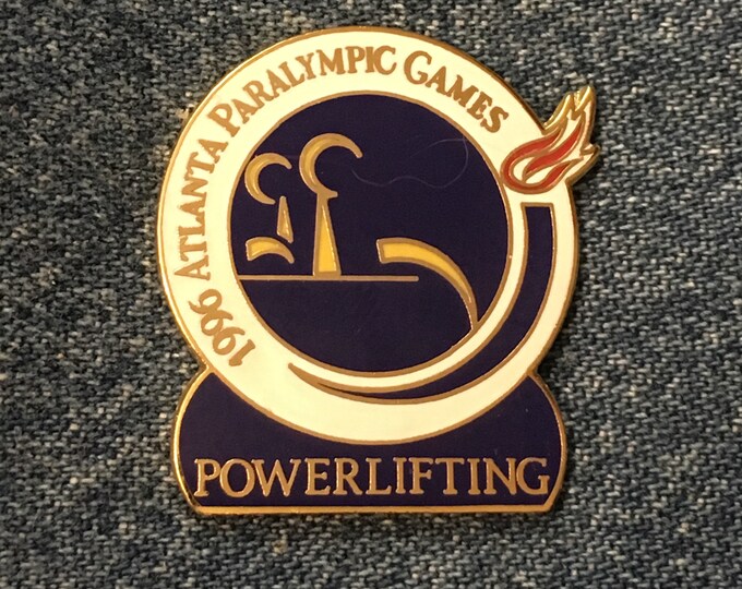 Powerlifting Paralympic Pin ~ 1996 Atlanta Summer Games by HoHo NYC ~ Weightlifting Olympic