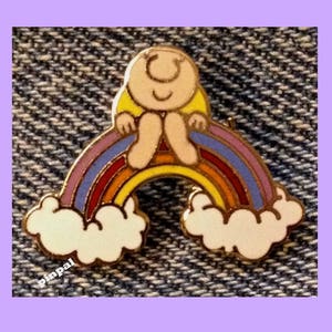 1979 Vintage Ziggy Cloisonne Brooch Pin ~ Rainbow ~ Newspaper Comic Collectible