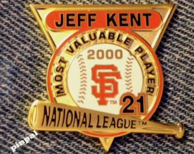 Jeff Kent ~ San Francisco Giants Lapel Pin ~ 2000 Most Valuable Player ~ Peter David