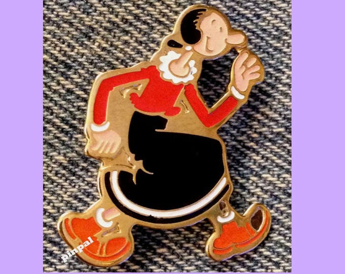 Olive Oyl Brooch Pin ~ Popeye's Girlfriend  ~ 80's vintage by King Features