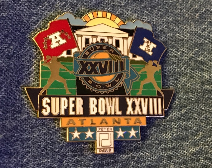 Super Bowl XXVIII Pin ~ American & National Football Conference ~ 1994 ~ Cowboys and Bills in Atlanta  ~ NFL by Peter David Inc.