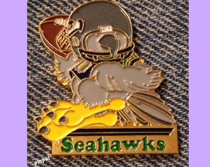 Seattle Seahawks ~ NFL ~ Huddles Pin ~ Football ~ 80's vintage ~ Enamel