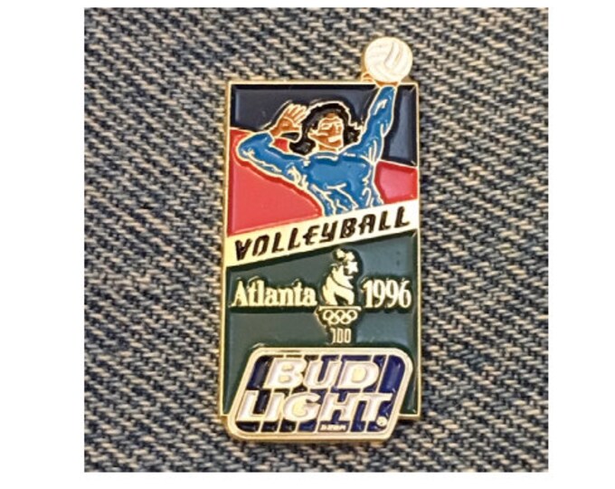 Volleyball Olympic Pin ~ Sponsor ~ Bud Light ~ Budweiser ~ 1996 Atlanta Summer Games