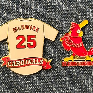 St Louis Cardinals Pins ~ Mark McGwire Jersey & Team Logo ~ Set of 2