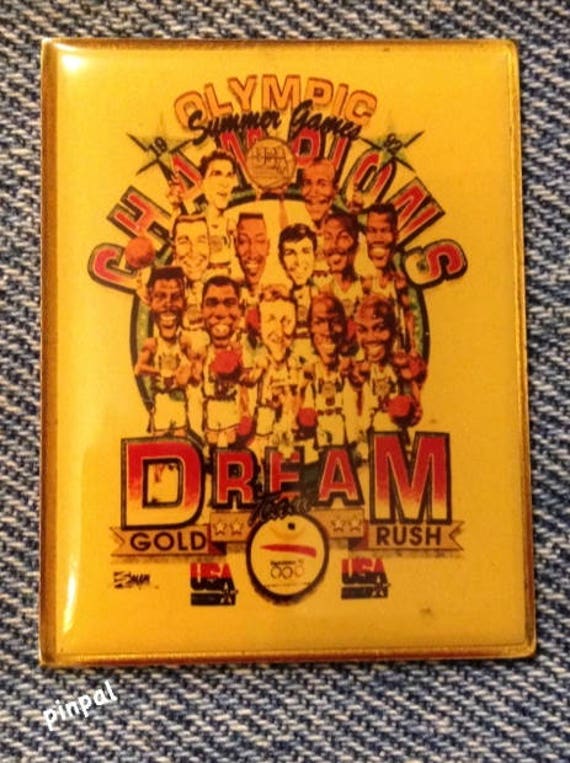 Basketball Olympic Pin Badge~1992~Barcelona~Drexler~Dream Team~Trail Blazers