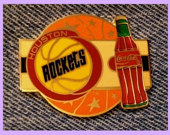 Houston Rockets Pin ~ NBA ~ Coca Cola ~ Coke ~ Vintage 1994 by Imprinted Products