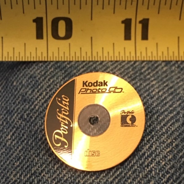 Kodak Advertising Lapel Pin Collector's Item ~ Portfolio Photo CD disc ~ 90's vintage