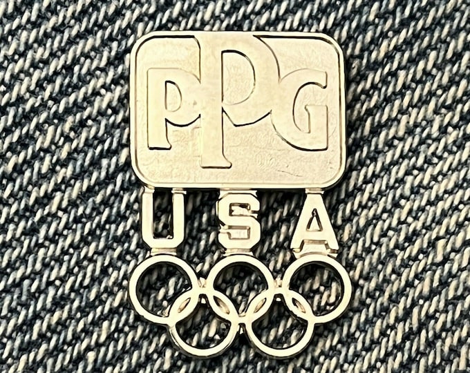 1992 Olympic Lapel Pin ~ USA Team Sponsor ~ PPG ~ Pittsburgh Plate Glass Company