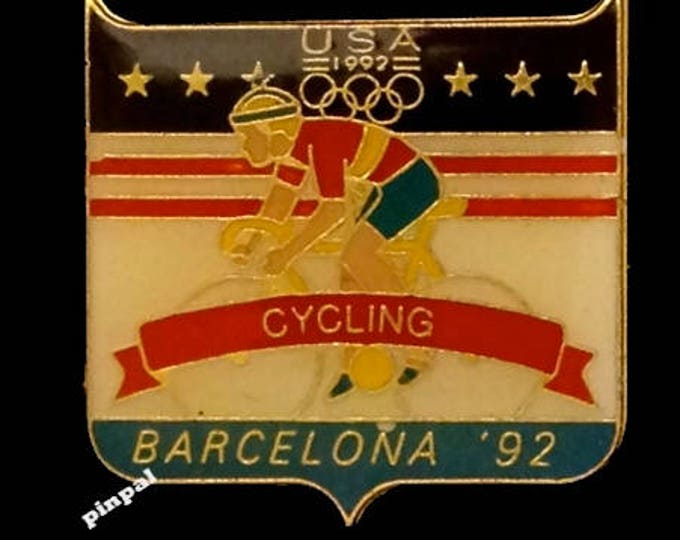 Cycling Olympic Pin ~ 1992 Barcelona Summer Games ~ USA Team ~ Fundraising