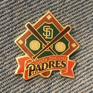 San Diego Padres Pin ~ Cross Bats ~ SD ~ MLB ~ by Imprinted Products ~ On Original Card