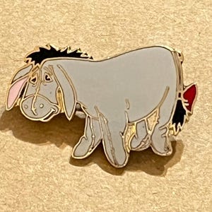 Eeyore 1980's Vintage Brooch Pin ~ Friend of Winnie the Pooh ~ Donkey ~ Walt Disney Productions ~ Cloisonne