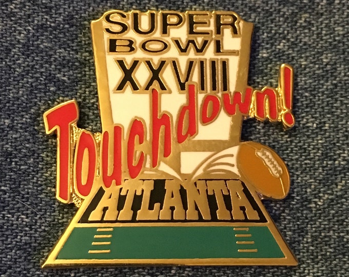 Super Bowl XXVIII Pin ~ Touchdown ~ NFL Football ~ 1994 ~ Cowboys and Bills in Atlanta  ~ by Peter David Inc.