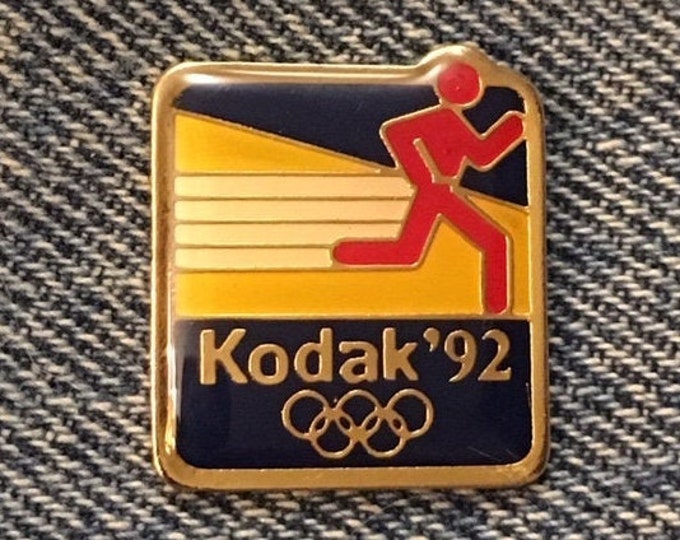 Track & Field Runner Olympic Pin ~ 1992 Barcelona ~ Sponsor Kodak