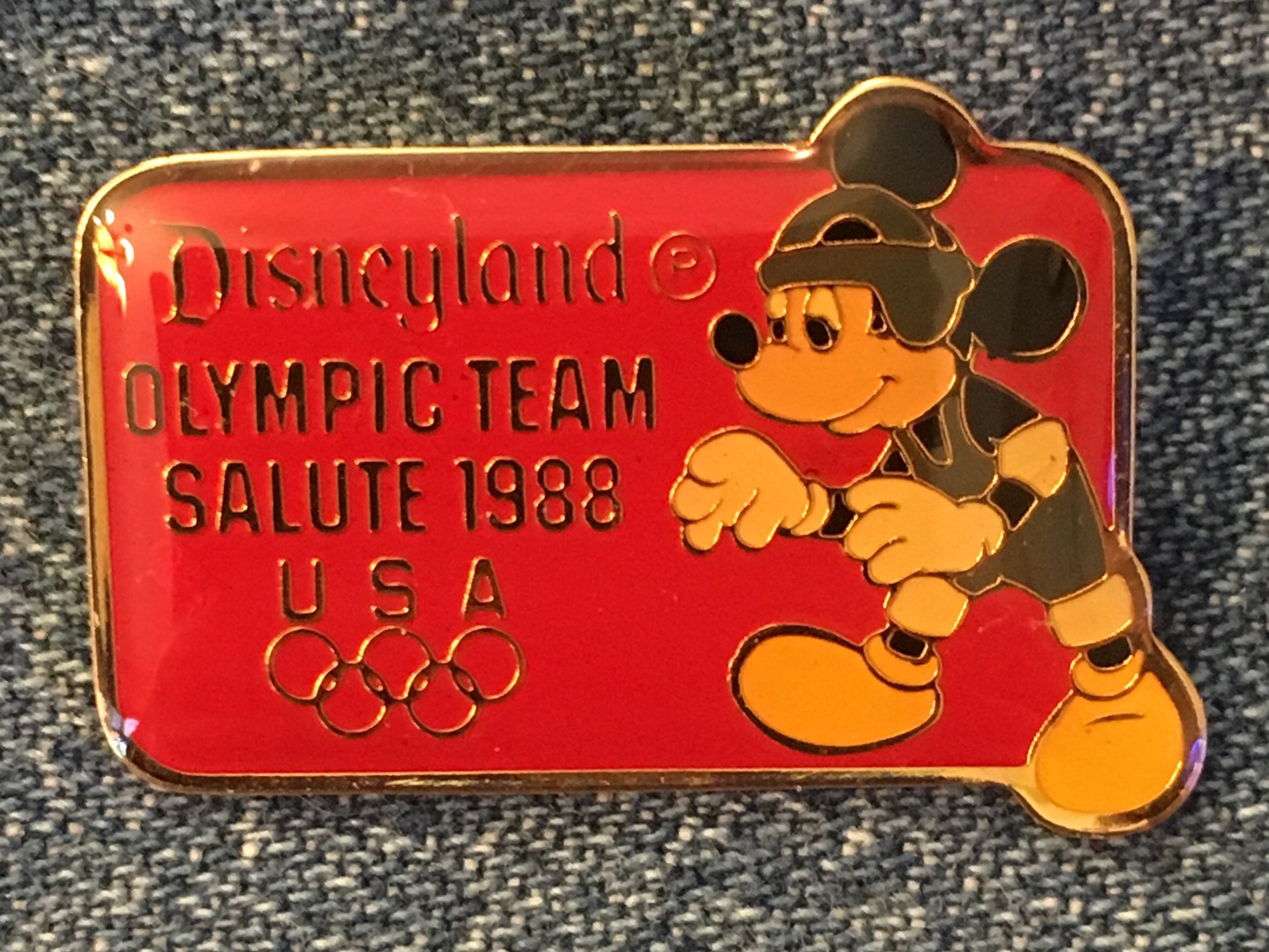 ディズニースタンプアート「Olympics」 Disney Pin Olympic Los Angeles 1984 Mickey Running Summer