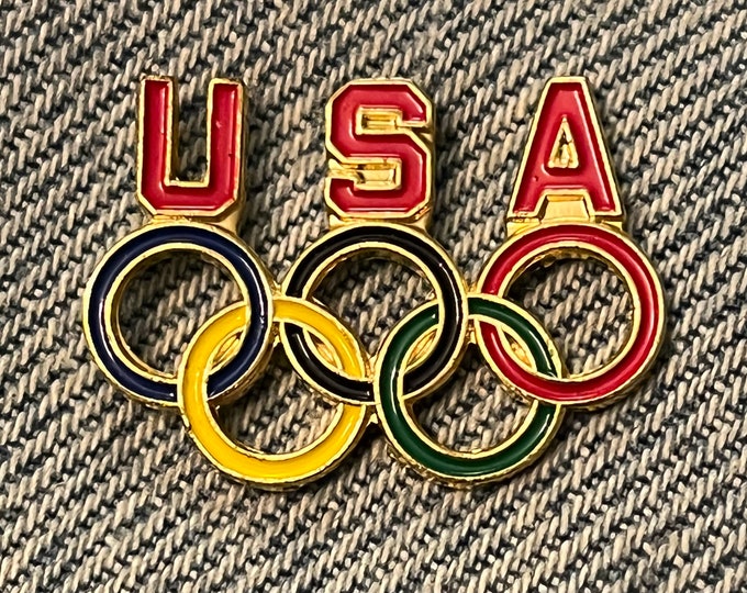 USA Olympic Pin Badge ~ 5-Rings Logo ~ by HoHo NYC ~ '90s vintage