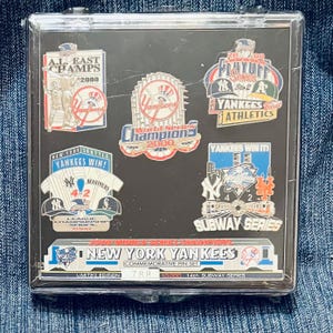 New York Yankees 2000 World Series Champions Commemorative Pin Set In Sealed Case~Vintage~Limited Edition 788/10,000 ~ Subway ~MLB~Baseball
