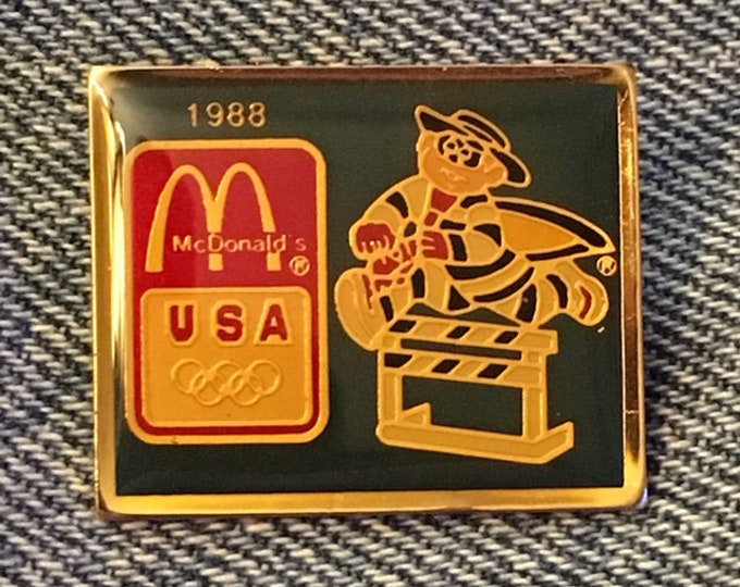 McDonald's 1988 Olympic USA Team Sponsor Pin ~ Calgary ~ Seoul ~  Hamburglar ~ Track & Field