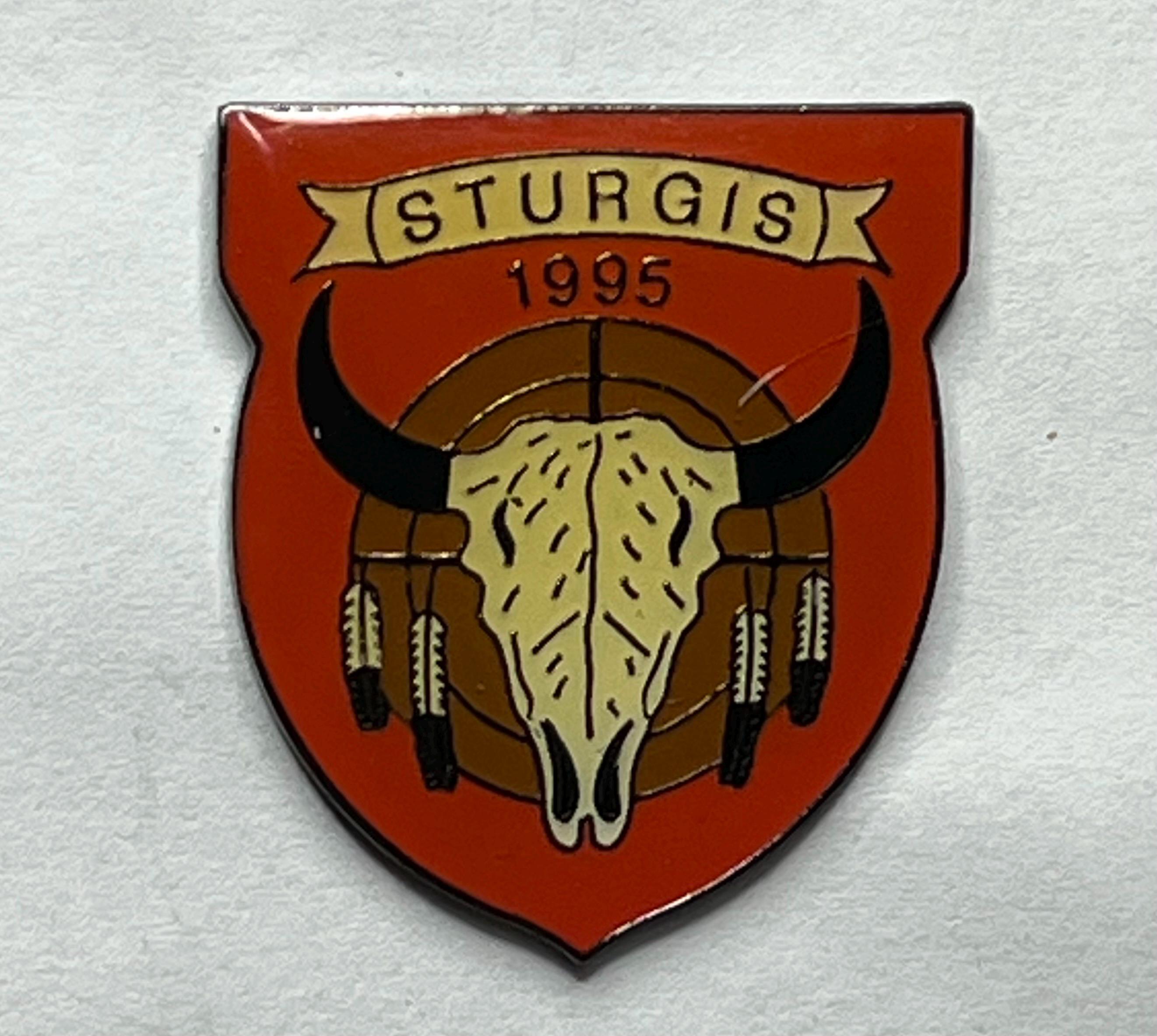 Vintage 1995 Sturgis Motorcycle Rally Pin ~ Buffalo Skull ~ 55th 