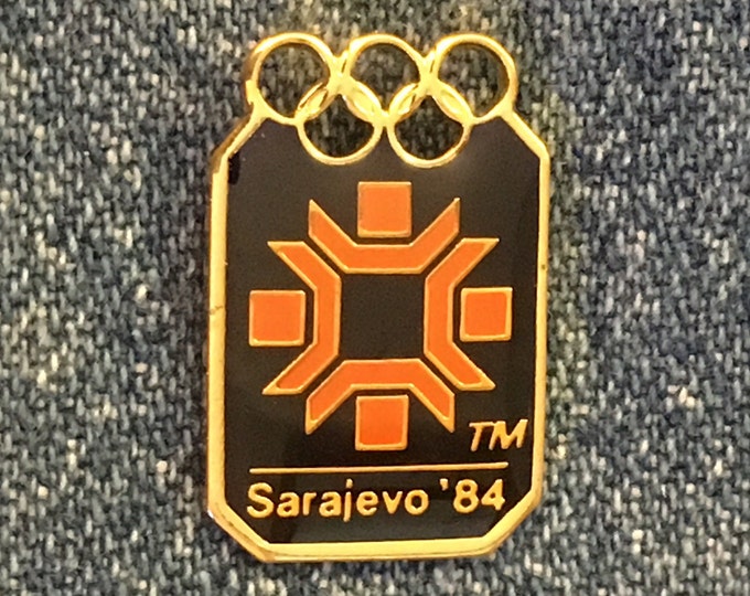 1984 Sarajevo Olympic Logo Pin ~ XIV Olympic Winter Games