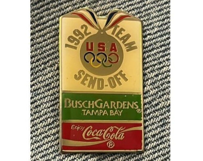 1992 Olympic Lapel Pin ~ USA Team Sponsor ~ Busch Gardens ~ HoHo NYC