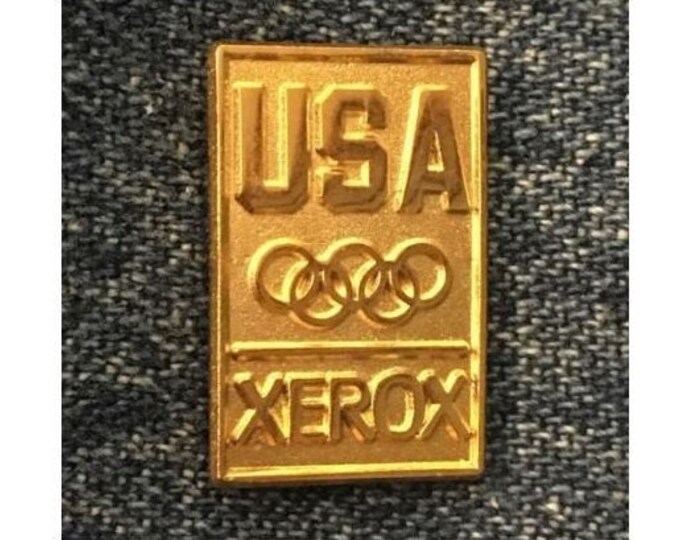 Olympic Pin ~ undated ~ 1988 Calgary & Seoul Games ~ USA Team Sponsor~XEROX ~ Gold Tone