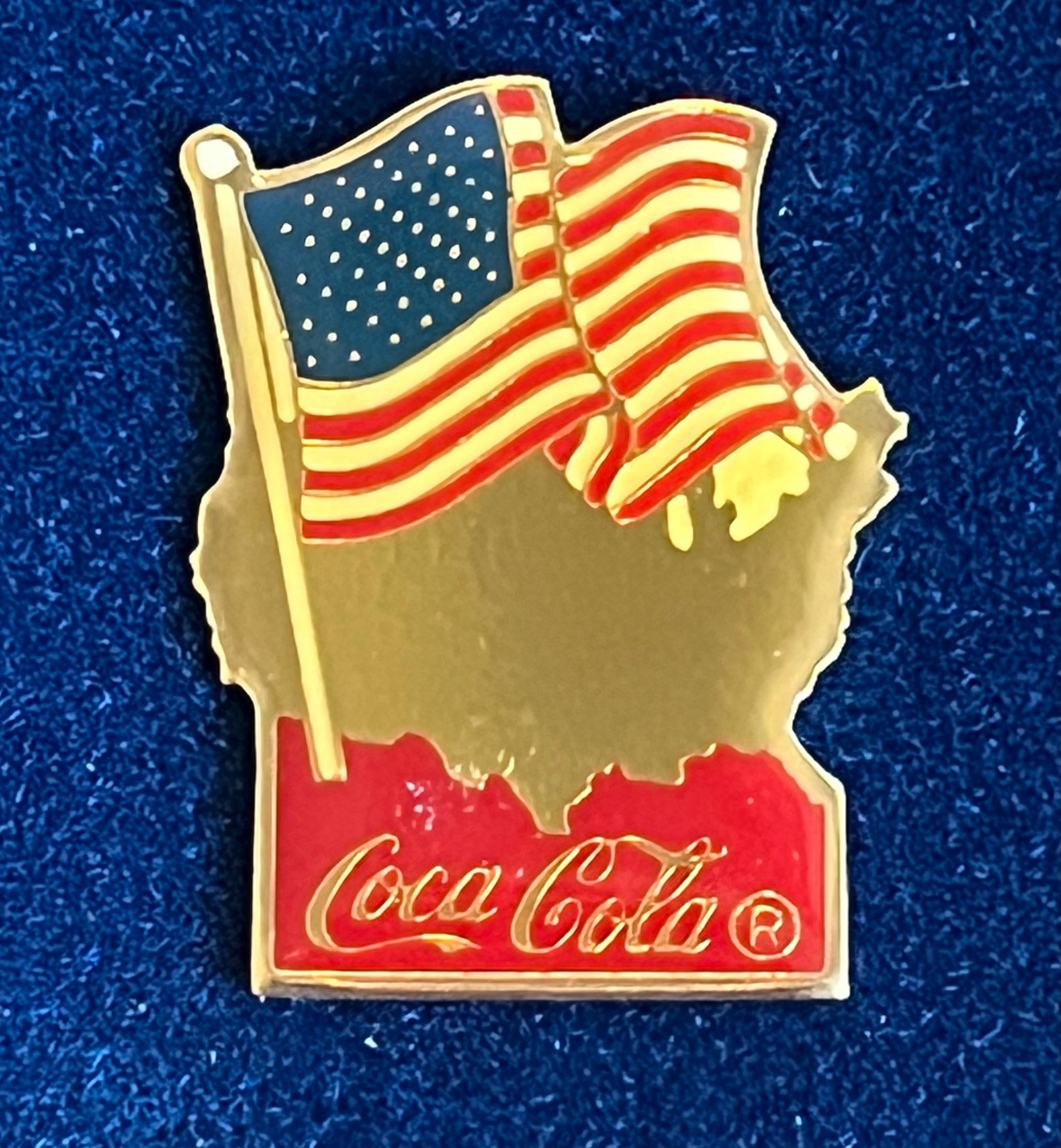 Vintage 1985 Flags of Freedom Set of 5 Pins ~ Coca Cola ~ Enamel