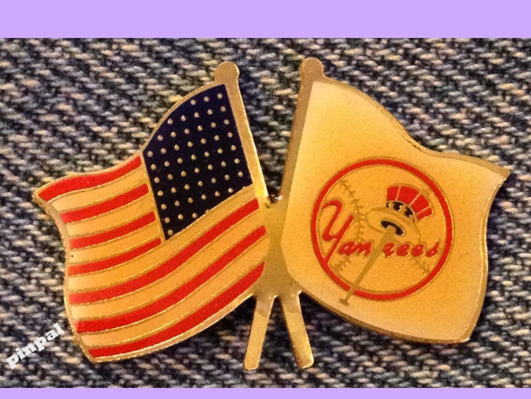 New York Yankees Lapel Pin MLB American Flag Team Logo Etsy