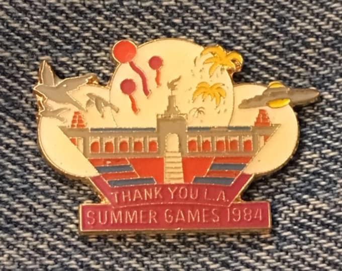 Los Angeles 1984 Olympic Pin  ~ Thank You LA ~ Summer Games ~ Designs by Magarita