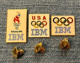 Set Lot of 3 IBM Olympic Pin Badges ~ 1996 Atlanta Summer Games - Etsy